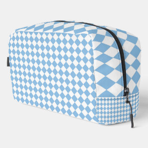 Sac de toilette Motif en diamant bleu blanc Checke