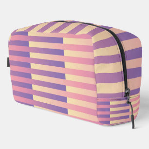 Sac de toilette Motif rose violet jaune rayé
