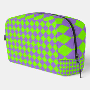 Sac de toilette Motif violet vert Checker diamant