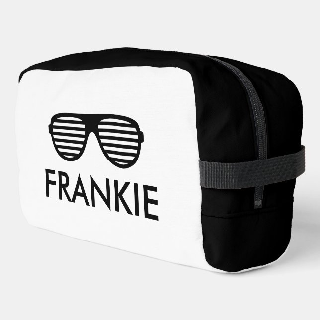 Sac de toilette personnalisé avec logo lunettes de (Coin gauche)