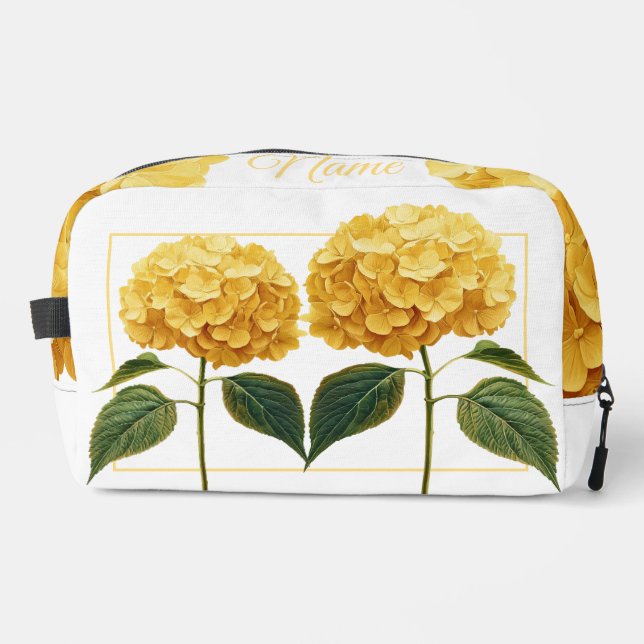 Sac de toilette personnalisé - Hydrangée jaune (Recto)