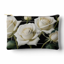 Sac de toilette personnalisé - Rose blanche