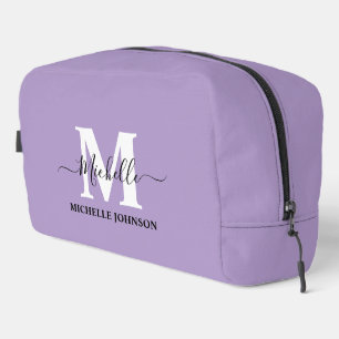 Sac de toilette pourpre avec monogramme