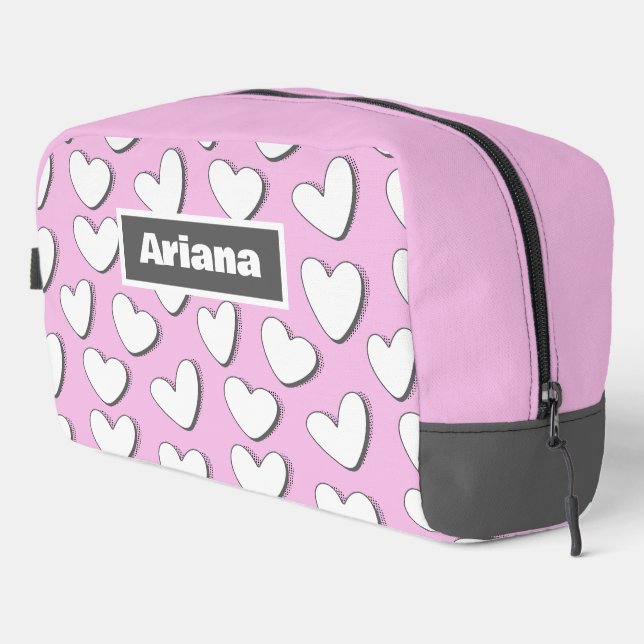 Sac de toilette White Hearts (Coin droit)