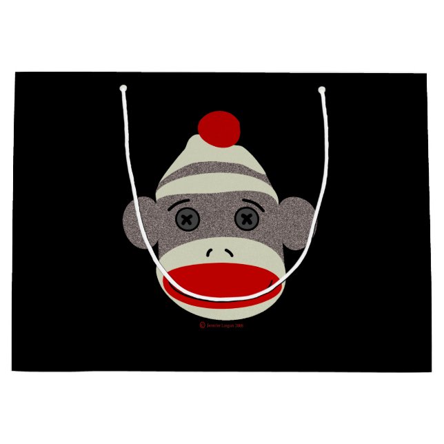 Sac de visage de singe de chaussette grand (Devant)