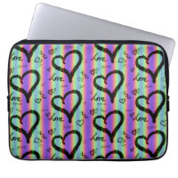 Sac d'électronique Scribble Love Xoxo Heart Stripe
