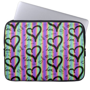 Sac d'électronique Scribble Love Xoxo Heart Stripe