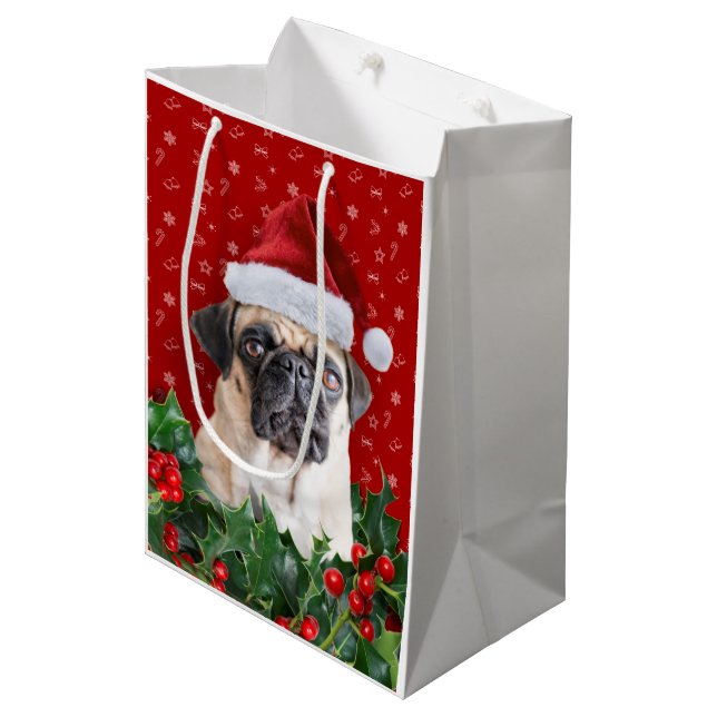 Sac d'emballage cadeau de carlin (Devant Angle)