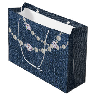 sac denim, fête d'anniversaire denim bleu sac cade