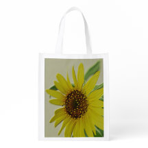 Sac d'épicerie réutilisable de relief de tournesol