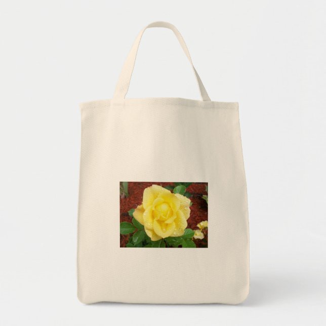 Sac d'épicerie rose de goutte de pluie (Devant)
