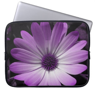 Sac d'ordinateur portable à fleurs pourpres