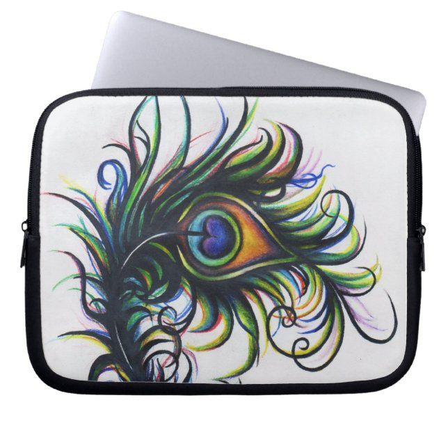 Sac d'ordinateur portable de plume de paon (Devant)