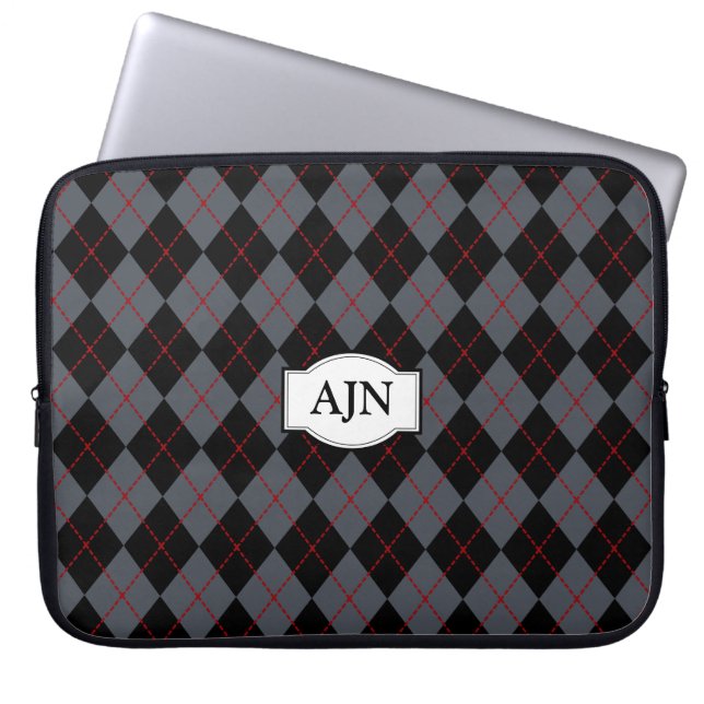 Sac d'ordinateur portable Jacquard monogramme (Devant)