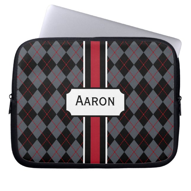 Sac d'ordinateur portable Jacquard personnalisé (Devant)