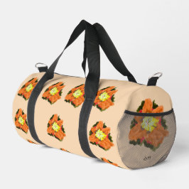 Sac Duffel : Fleur Jaune Orange