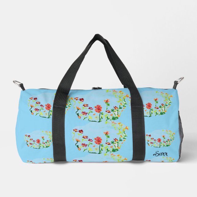 Sac Duffel : Fleurs de ressort. (Recto)