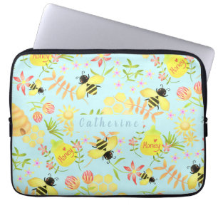 Sac électronique bleu d'abeille de miel