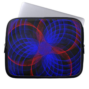 Sac électronique géométrique à accents bleuets tri