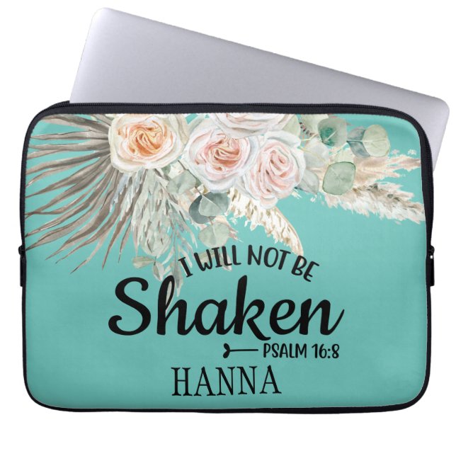 Sac électronique turquoise Bible Verse Pampas Gras (Devant)