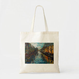 Sac élégant avec la vue du ` s d'Amsterdam