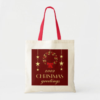 Sac élégant de cadeau de Noël - rouge et or