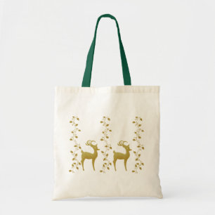 Sac élégant de cadeaux de Noël de renne d'or