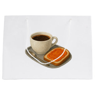 Sac en papier avec une image de café et un sandwic