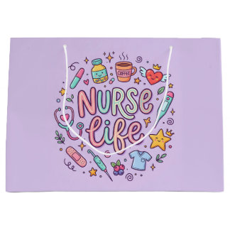 Sac en papier cadeau Medical Doodle Nurse Life