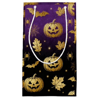 Sac en papier Golden Pumpkin Glow – Élégant cadeau