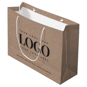 Sac en papier kraft marron aspect rond logo entrep