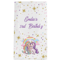 Sac en papier Licorne Sirène pour cadeau