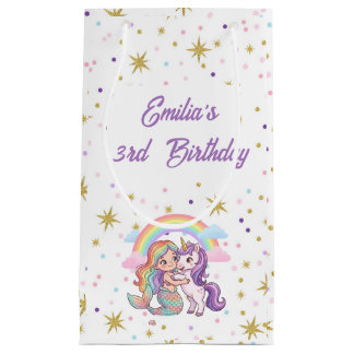 Sac en papier Licorne Sirène pour cadeau