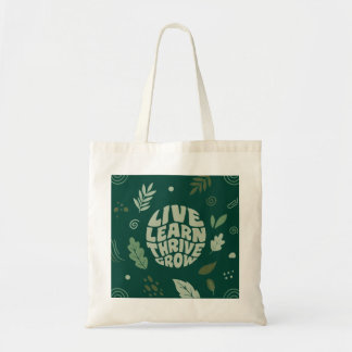 Sac en toile avec typographie botanique inspirante