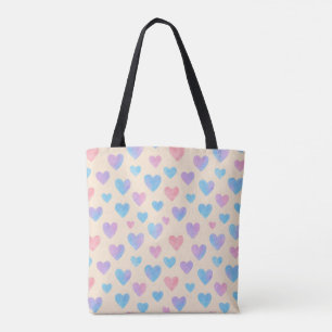 Sac en toile Motif couleur coeur