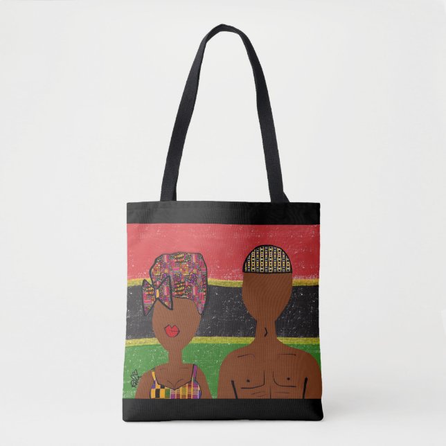 Sac en toile Paix & Amour Africain (Devant)