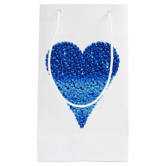 Sac fait sur commande de cadeau de coeur bleu -