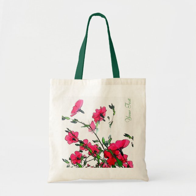 Sac floral rose assez rouge de Customizeable (Devant)