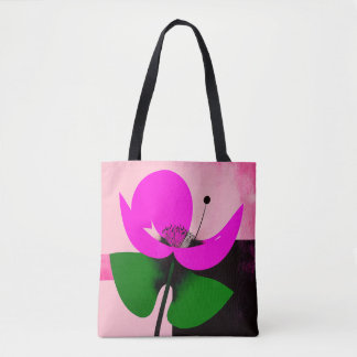 Sac fourre à fleurs roses et feuilles vertes