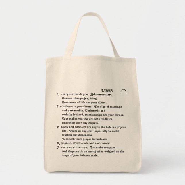 sac fourre-tout à 1-LIBRA septembre 23- 22 octobre (Devant)