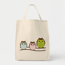 Sac fourre-tout à 3 hiboux