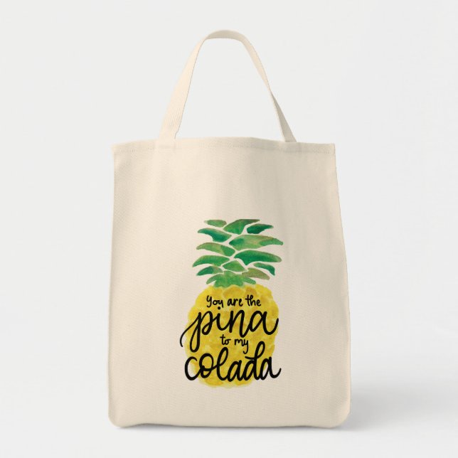 Sac fourre-tout à aquarelle d'ananas (Devant)