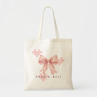 Sac fourre-tout à arc-en-ciel rose pastel à ruban
