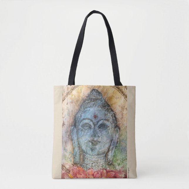 Sac fourre-tout à art d'aquarelle de Bouddha de (Devant)