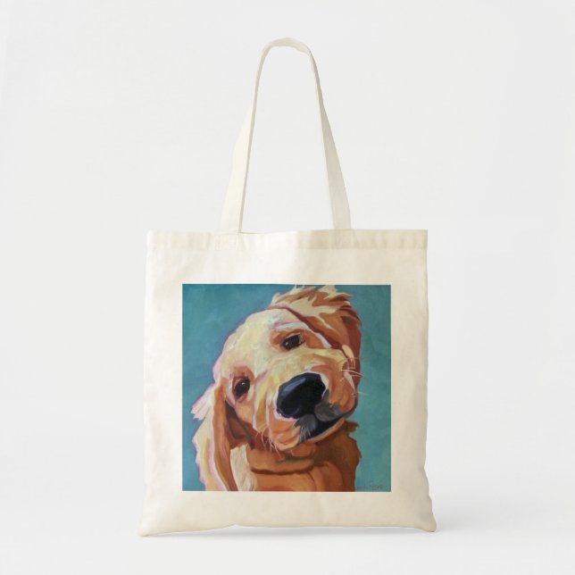 Sac fourre-tout à art de golden retriever de chiot (Devant)