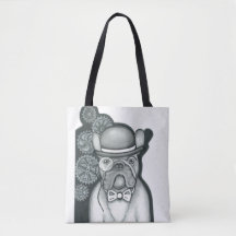 Sac fourre-tout à blanc de monsieur Bouledogue
