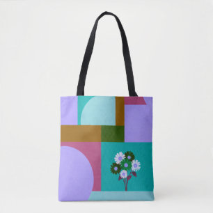 Sac fourre-tout à bloc de couleur floral abstrait
