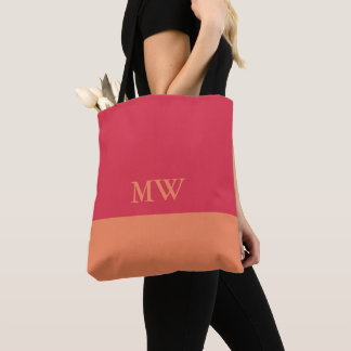 Sac fourre-tout à blocs de couleur monogramme Rose