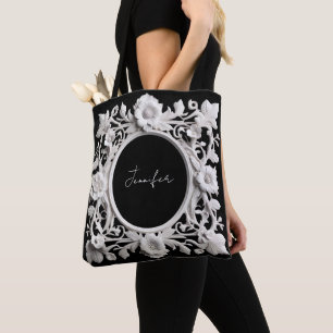 sac fourre-tout à cadre de fleurs en papier person