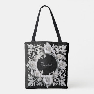 sac fourre-tout à cadre de fleurs en papier person